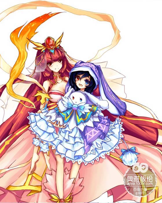 奥雅之光板绘谜鹿の小小&卡洛琳